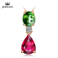 lszb natural redgreen tourmaline 18k pure gold pendant real au 750 solid gold upscale classic fine jewelry hot sell new 2020