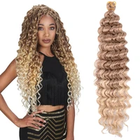 long deep wave twist crochet hair natural synthetic crochet braid afro curls ombre braiding hair extensions low tempreture