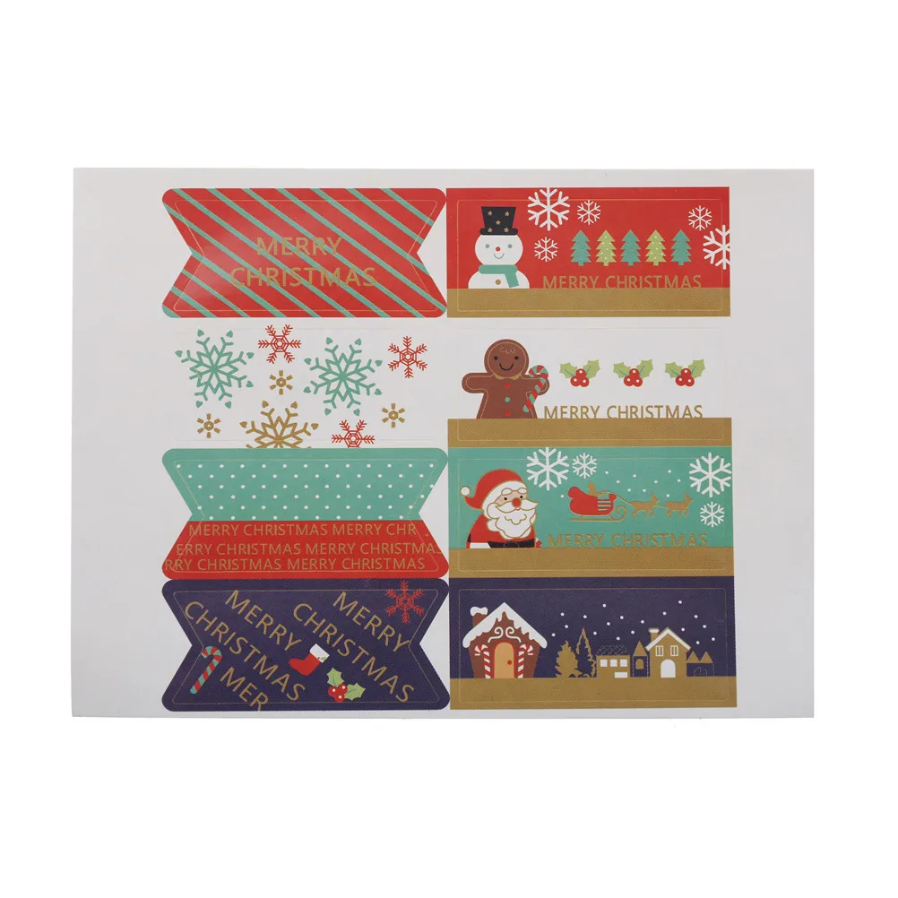 40 шт/5 листов Счастливого Рождества DIY многофункциональная позолоченная печать