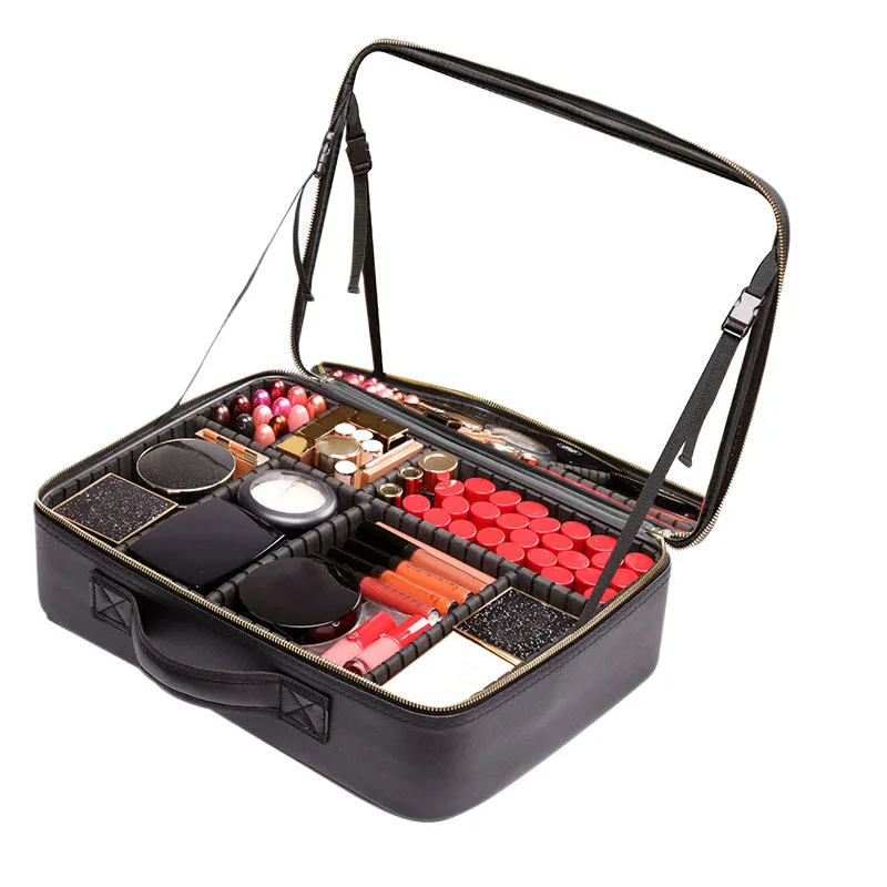 

ROWNYEON Travel Cosmetic Bag with Mirror with Partition Cosmetic Storage Bag Cosmetic Bag Waterproof Portable Ladies MT22 M