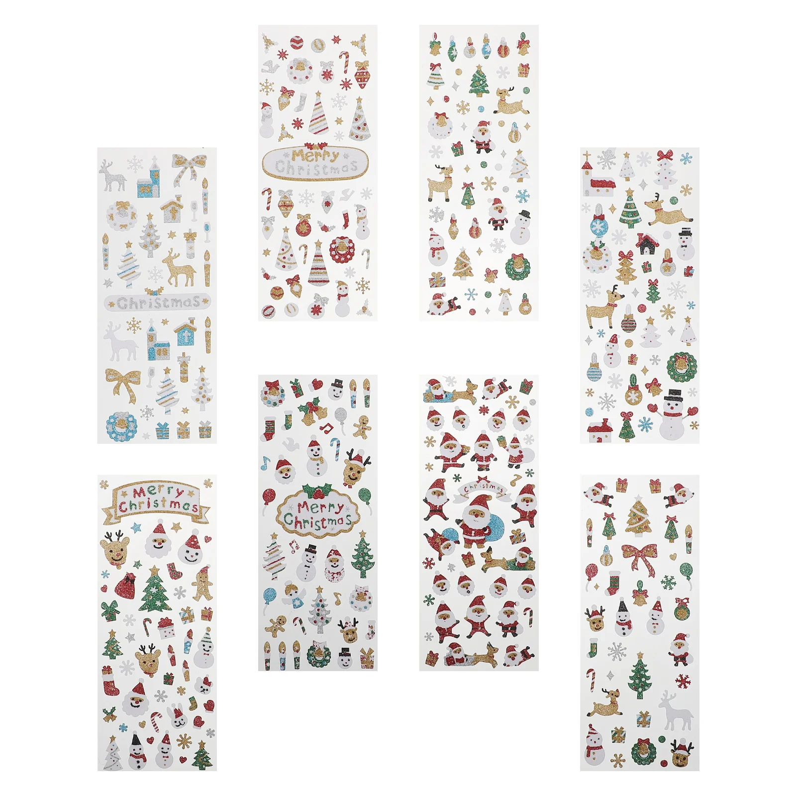 

8 Sheets Christmas Decorations Children's Gifts Chic Xmas Themed Paper Stickers