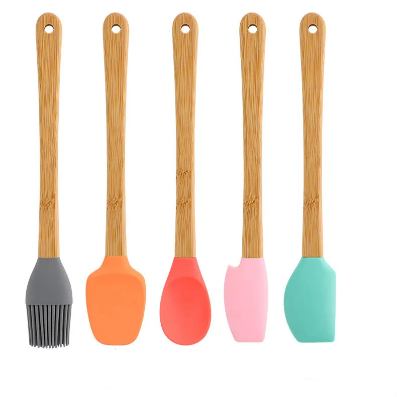 5 шт./компл. длинная ручка силиконовый крем торт лопатка для перемешивания тесто