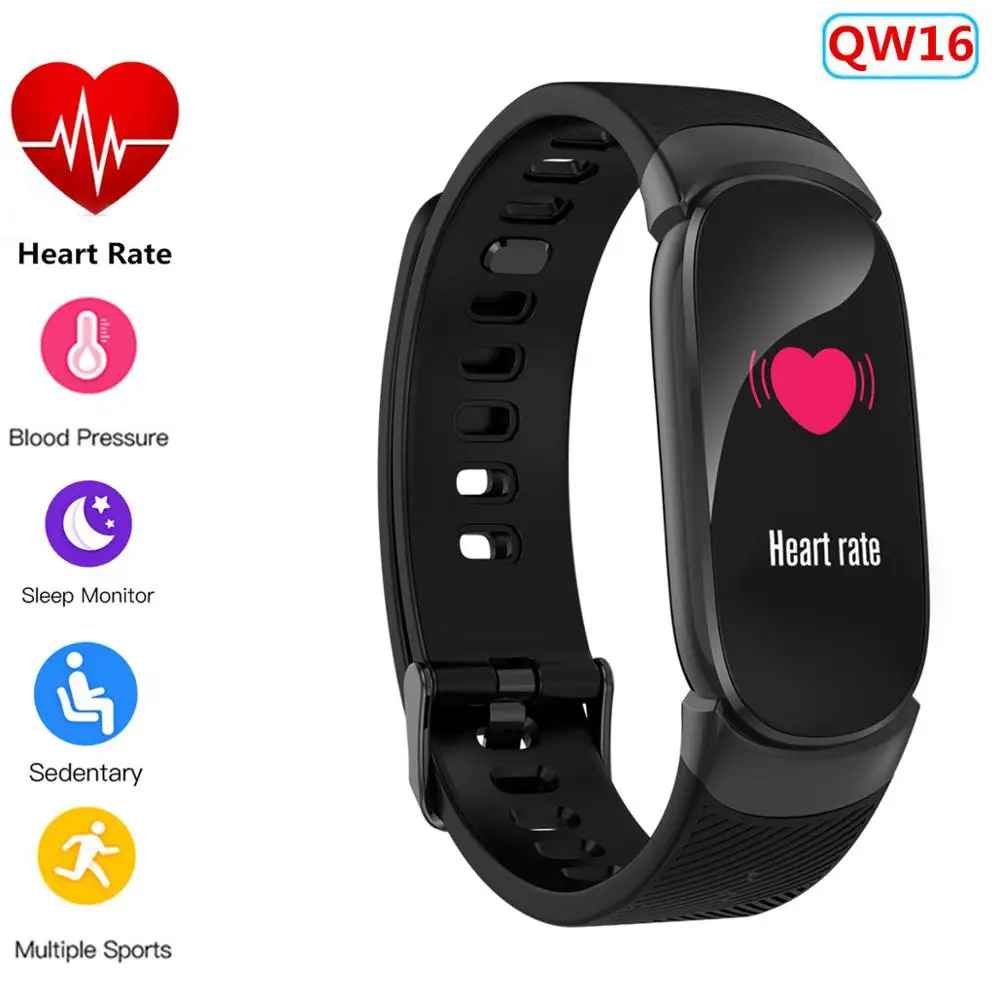 QW16 умный Браслет фитнес-трекер 5 пульсометр водонепроницаемый шагомер