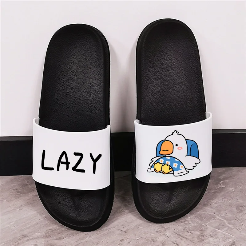 

Non-slip Women Slippers Summer Slipper Beach Slide Sandals Flip Flops Cartoon lazy duck Ladies Girls Bathroom Shoes woman