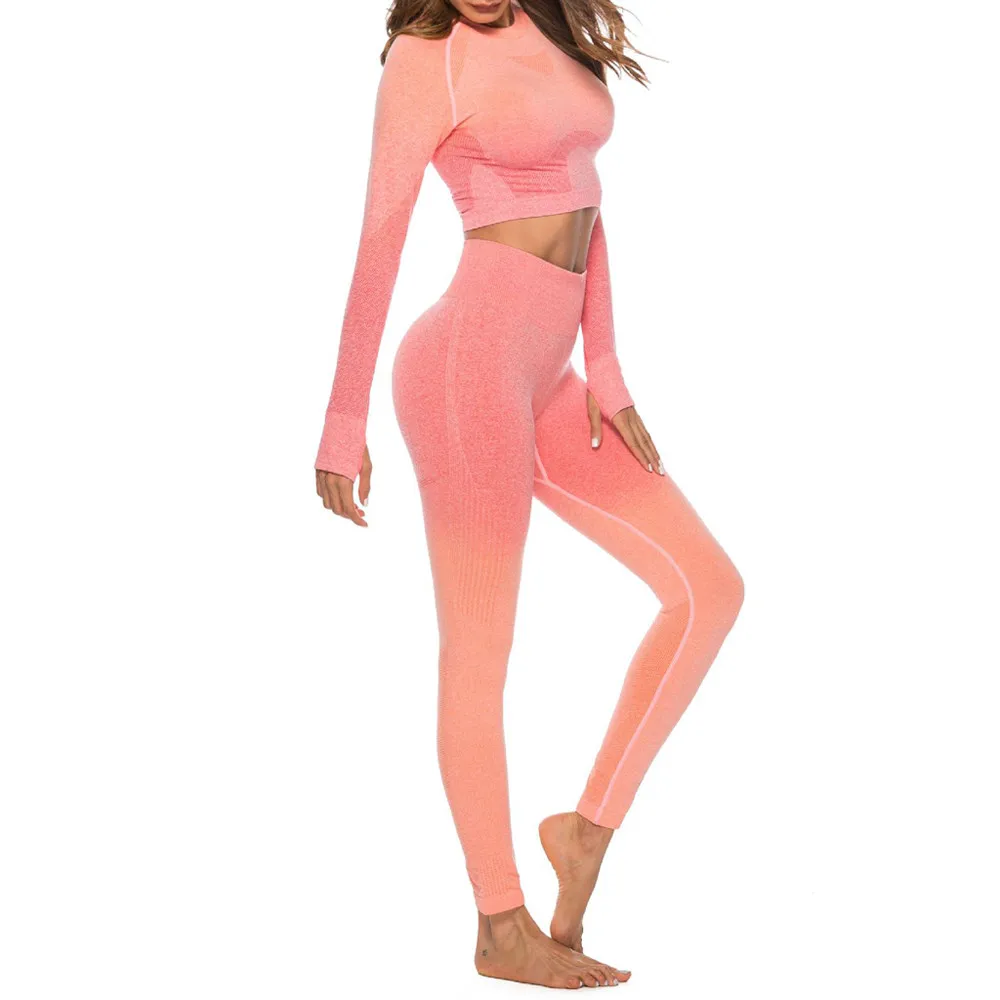 Женский тренировочный укороченный топ с принтом леггинсы фитнес-костюм для йоги