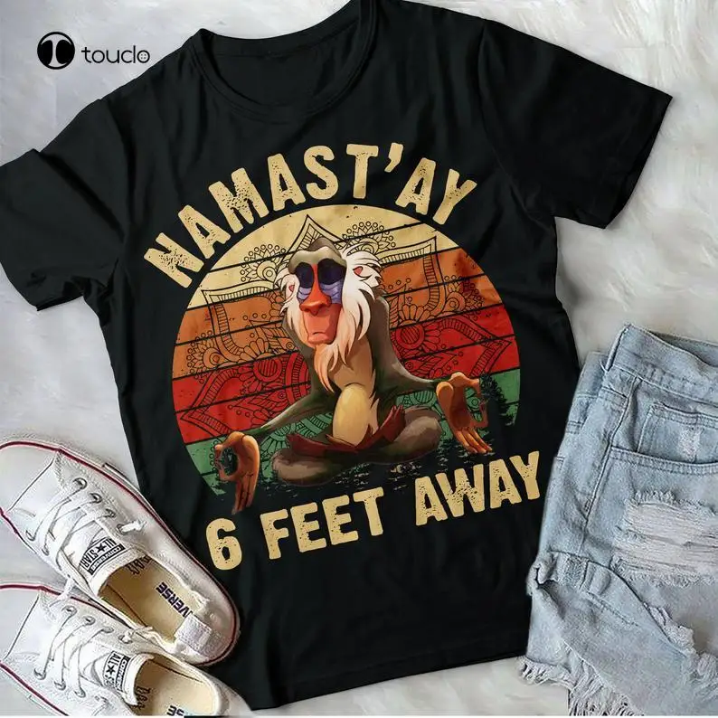 

Rafiki Shirt Namast'Ay 6 Feet Away T-Shirt, Quarantine Tee Classic Movie 80S Funny Birthday Gift