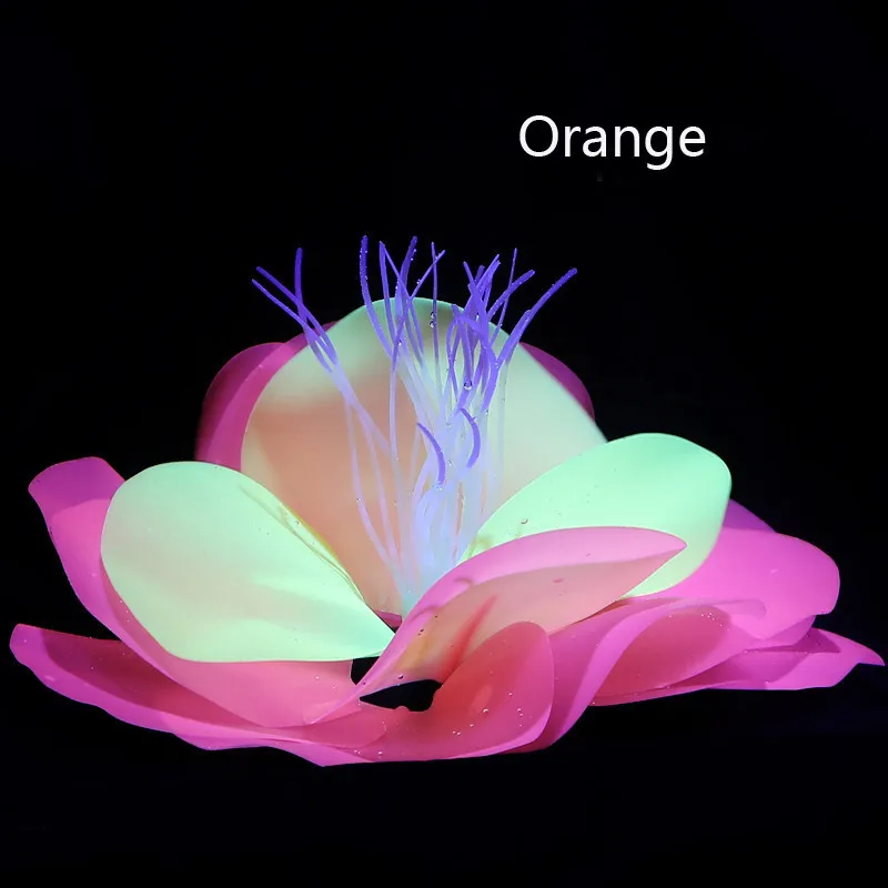 Искусственное растение флуоресцентный цветок аквариумное украшение