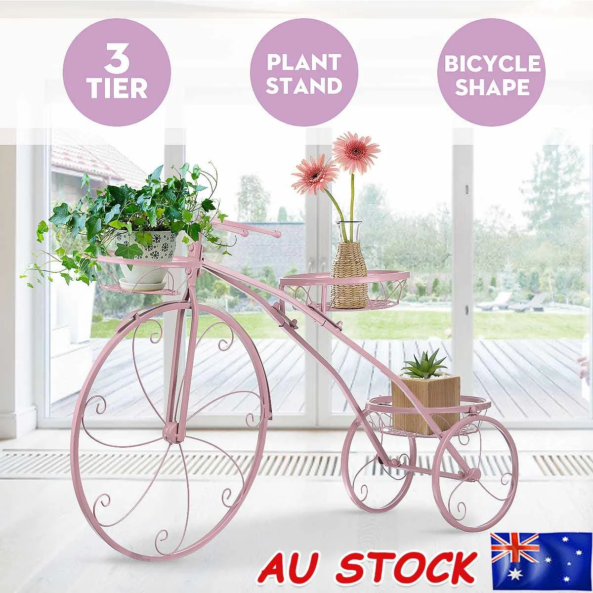 

3-уровневая железная полка для растений, стеллаж для цветов, металлическая напольная полка в скандинавском стиле, многоуровневые металличе...