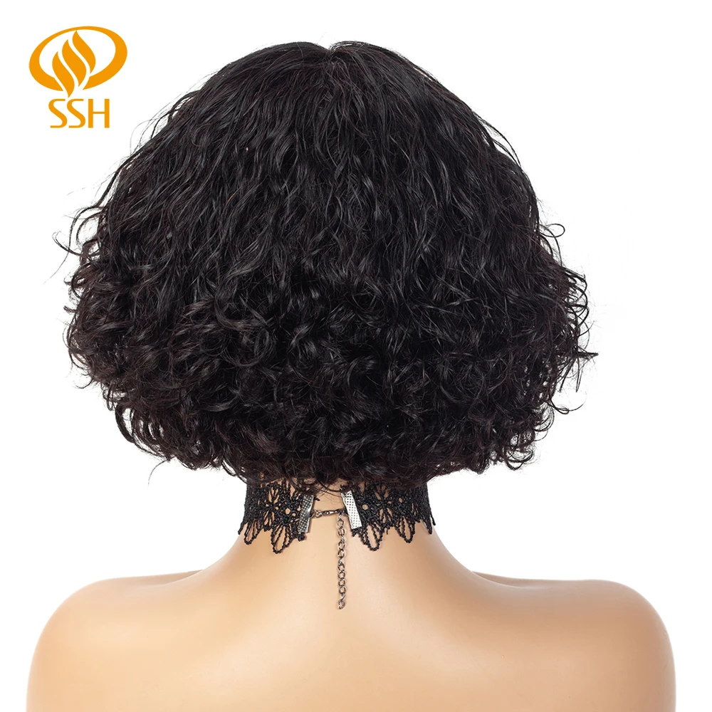SSH парики из человеческих волос с волнистой кутикулой для черных женщин