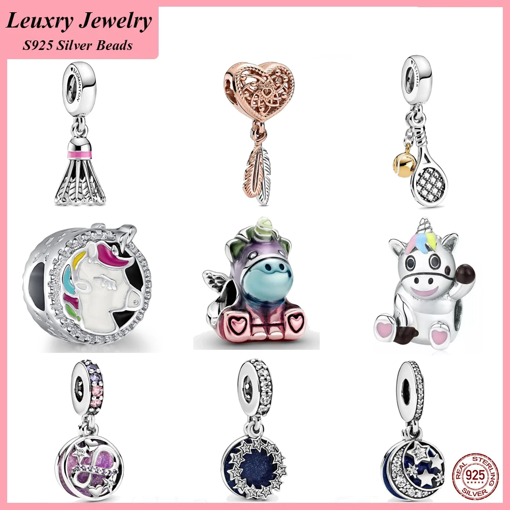 

Женский браслет из серебра 925 пробы, с подвеской в виде единорога