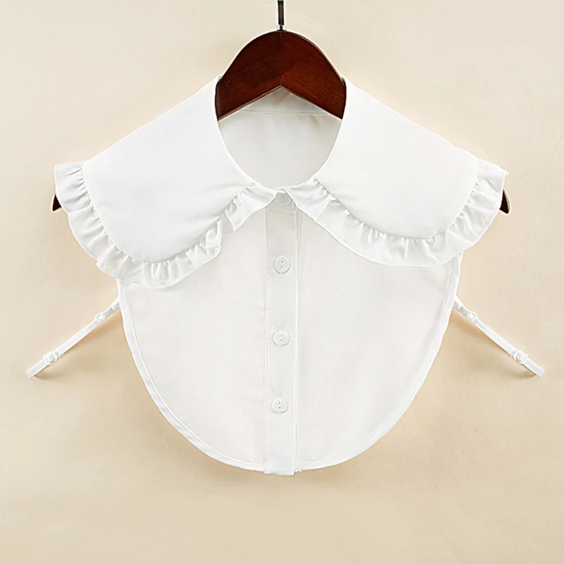 

Sweet Lolita Decorative False Collar Large Lapel Ruffles Detachable Half Shirt 6XDA