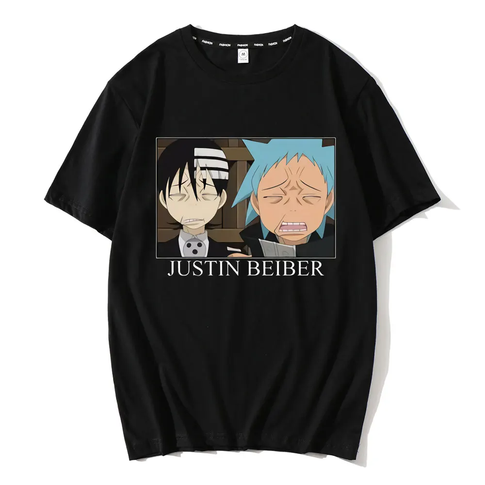 Japanese Anime New Men Soul Eater T Shirt Fashion Print Tshirt Summer Mens Novelty Cotton Short Sleeve T-Shirt Men Funny Tops