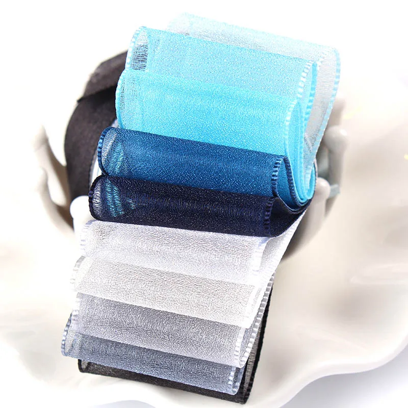 5 двор цветок чистой Прозрачный шифон ленты свадьбы праздника вечерние украшения