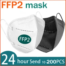 Masque buccal KN95 FFP2 6 couches, Anti-poussière, doux et respirant, CE fpp2, protège le visage contre la grippe