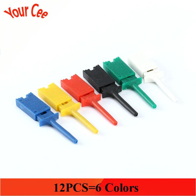 12 шт. мини-захват тестовый крюк зажим зонд Aligator для SMD IC тест зажимы крючок