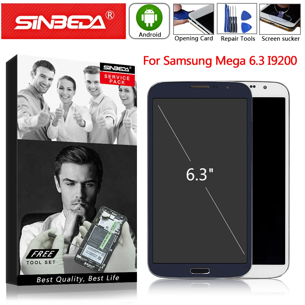 Оригинальный ЖК дисплей 6 3 дюйма для Samsung Galaxy i9200 i9205 дигитайзер сенсорного экрана