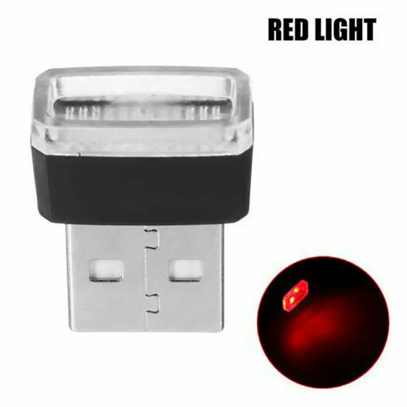 

10Pcs Red Mini USB LED Car Interior Mood Neon Atmosphere Ambient Lamp Wireless