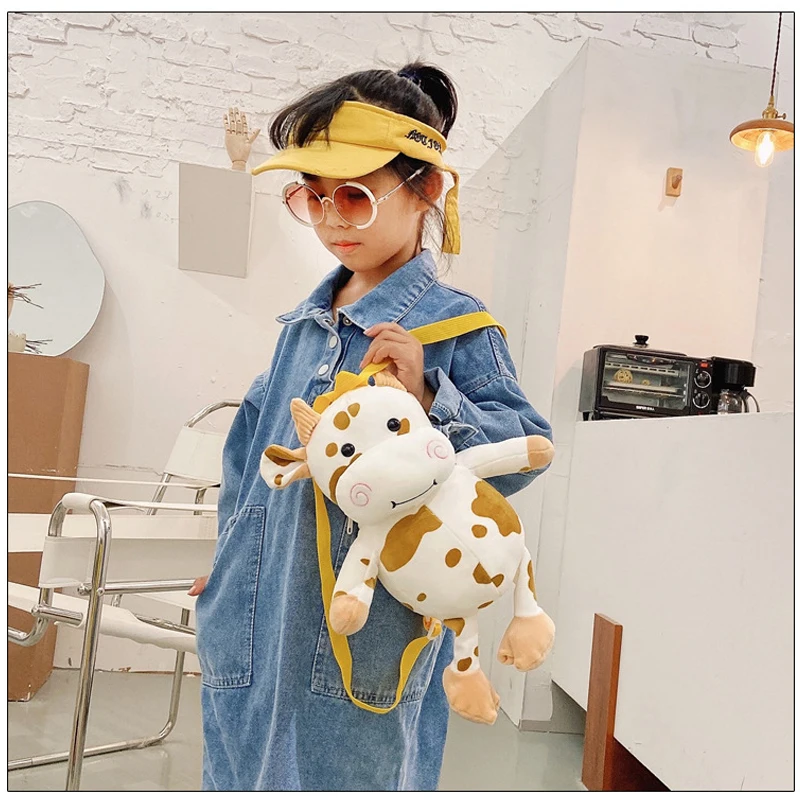 

Plush Toy Kids Children Girls Student Girlfriend Birthday Christmas Gift Small Backpack Kawaii Cow Backpack Female School Bag