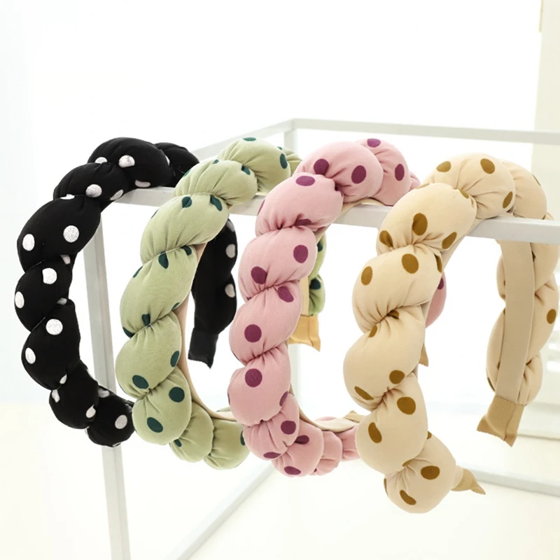 

Повязка для волос в горошек детская, винтажный обруч с губкой, украшение на голову, аксессуар