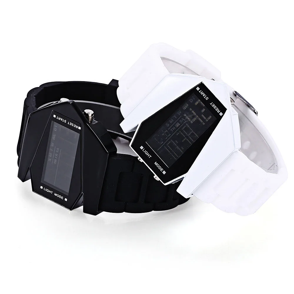 Часы наручные цифровые со светодиодной подсветкой люксовые спортивные с