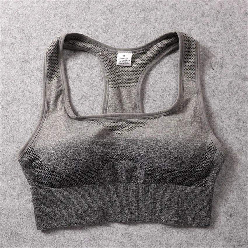 CB1092 grey bra Бесшовные леггинсы+ бюстгальтер на бретельках комплект из 2 предметов для йоги Женская одежда для спортзала и фитнеса комплект спортивных леггинсов с высокой талией для йоги спортивная одежда для бега - Цвет: CB1092 grey bra
