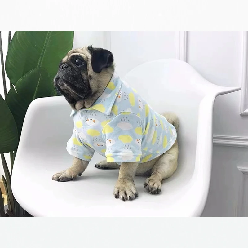 Летняя рубашка поло с изображением французского бульдога футболка жилет пальто