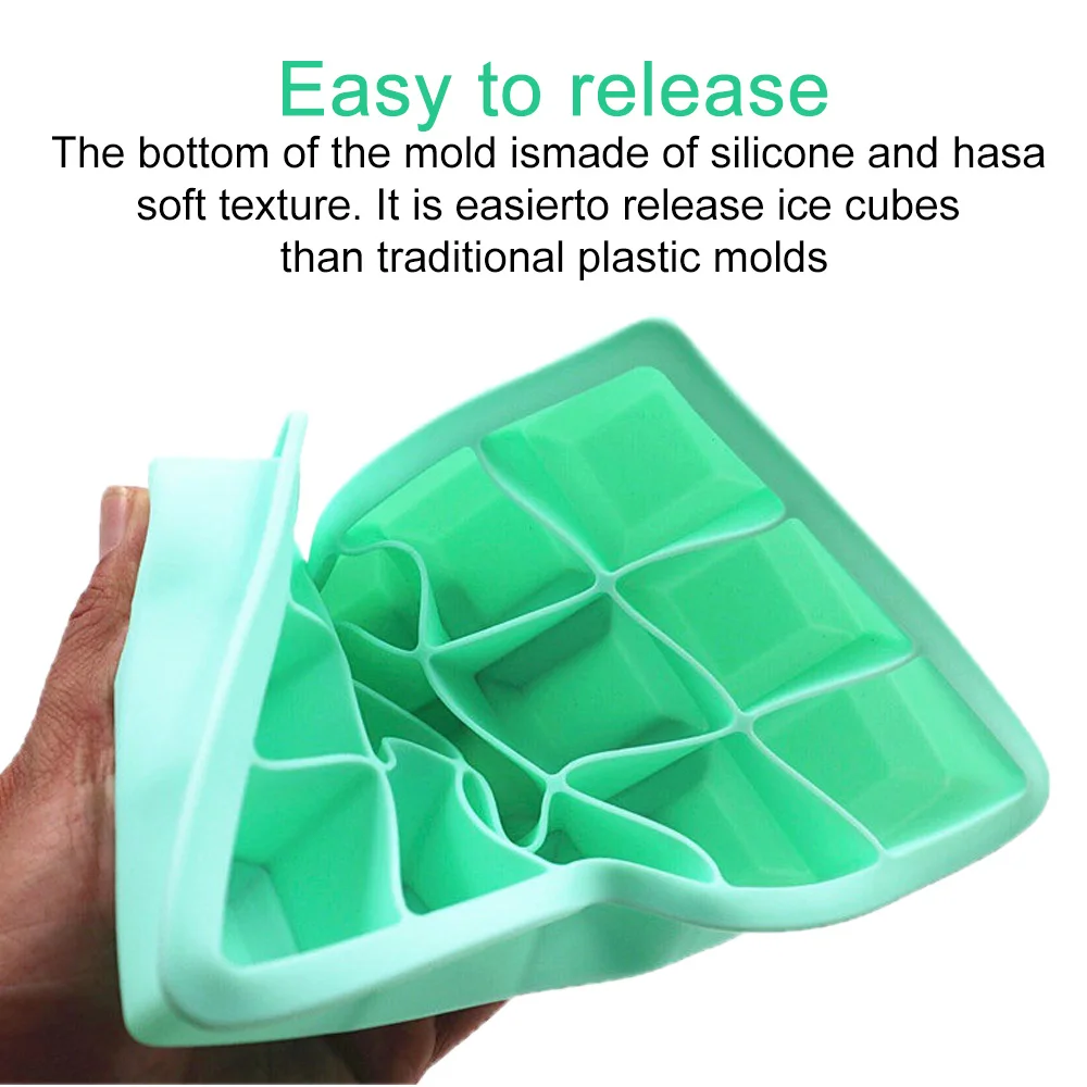 15 ячеек пищевой силикон поднос для кубиков льда с крышкой форма сделай сам