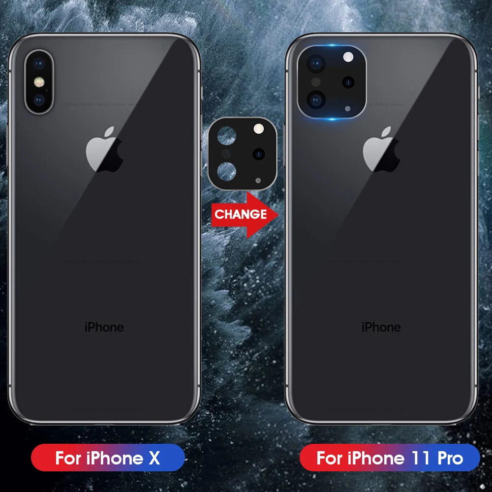 Чехол для iPhone 11 Pro Max Simulation camera для iPhone X XS MAX Xs чехол для объектива камеры кольцо из титанового сплава