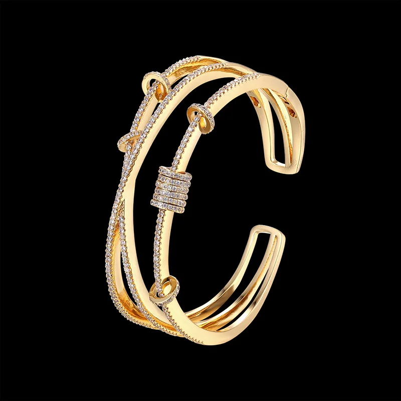 Женский Роскошный Браслет манжета Fateama свадебный браслет с фианитом AAA вечерние