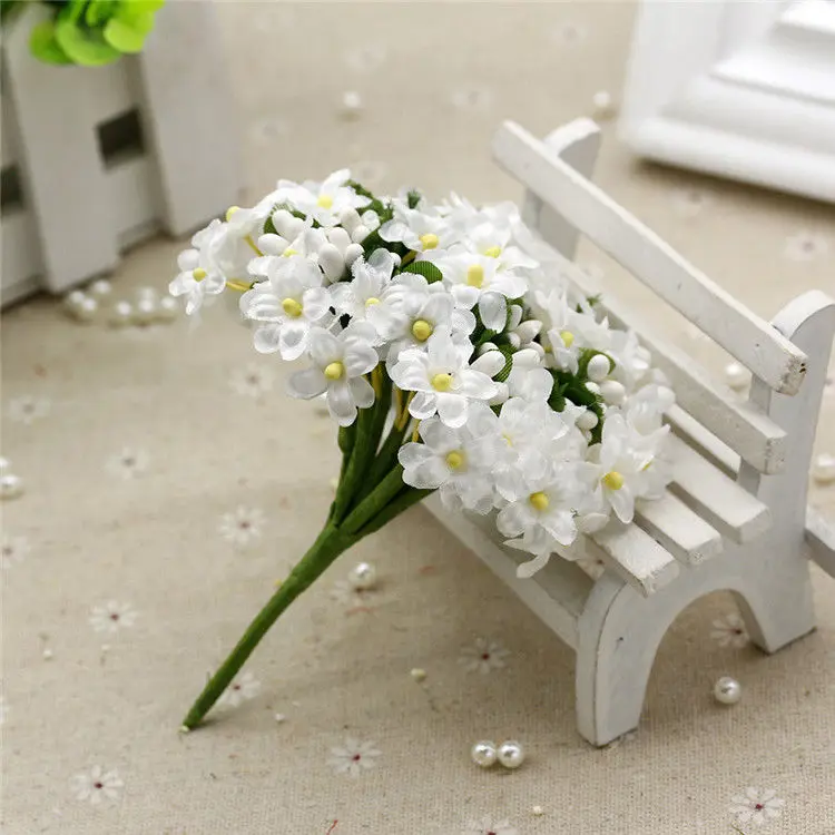 Искусственные мини цветы Гипсофилы 12 цветов в букете искусственные для