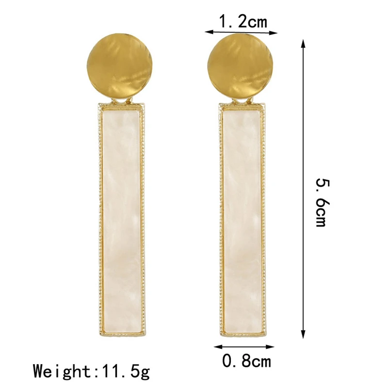 

Fashion or lend long eardrop shell strip earrings geometric rectangle earrings women stud earrings jewelry accessories
