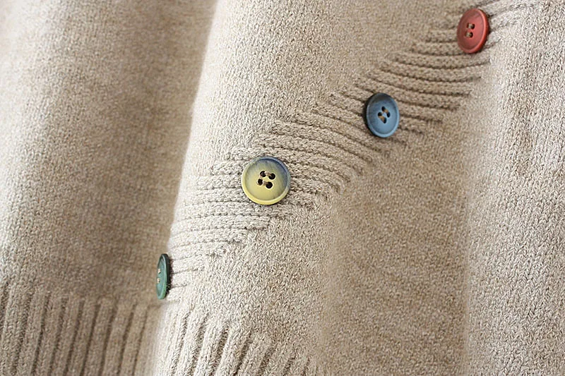 Свитер без рукавов женский жилет с разноцветными пуговицами и перекрестной