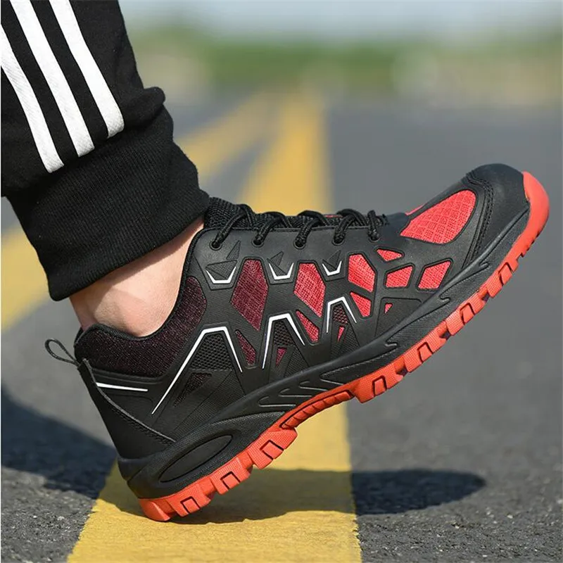 

Men's Steel Toe Work Safety Shoes Lightweight Anti-smashing Anti-puncture Non-slip Sneaker Builder Mechanic Protective Shoes