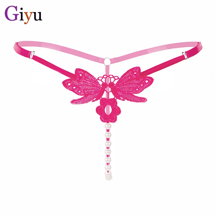 Нижнее белье женские вышитые жемчужные стринги сексуальные прозрачные с низкой