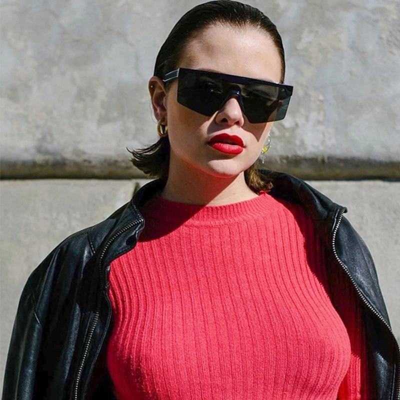 Негабаритные зеркальные безободковые мужские и женские солнцезащитные очки