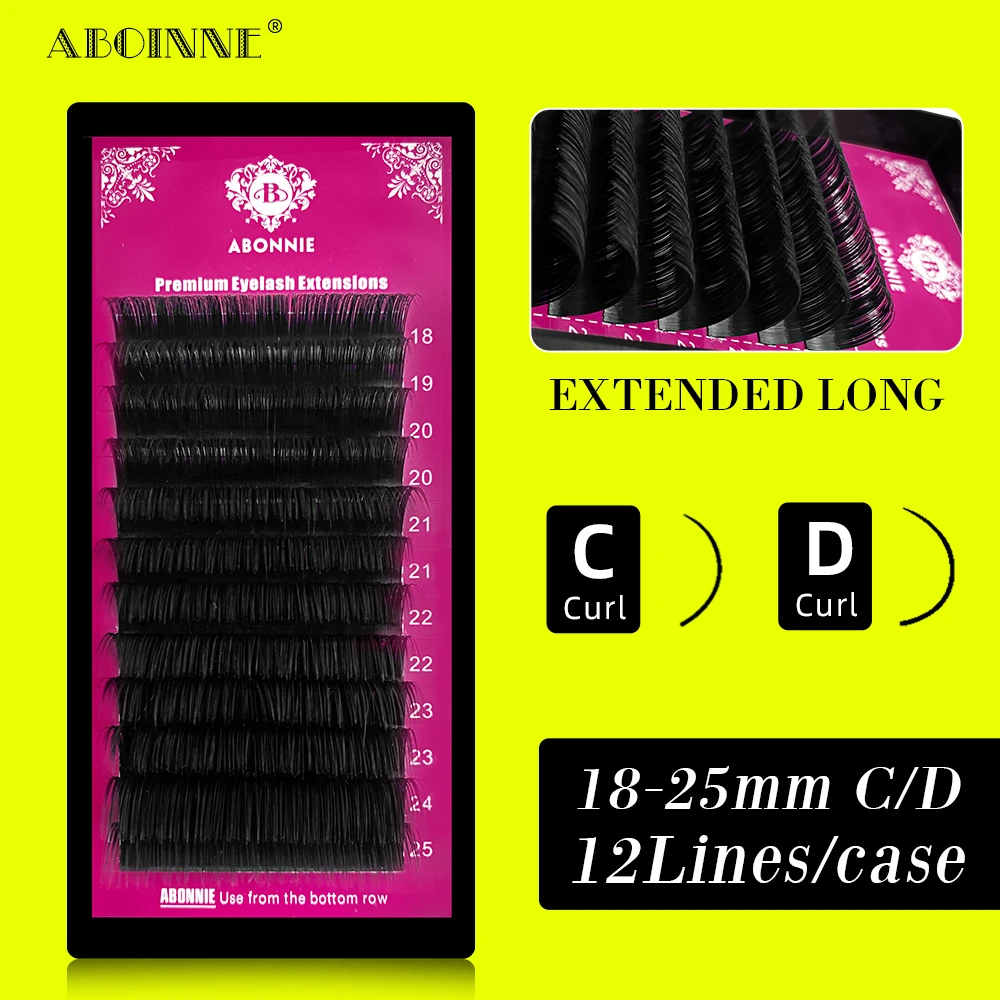 

Abonnie Mink Individual Eyelash Extension Professional Lashes Tray 25mm Lashes Private Lashes Extension