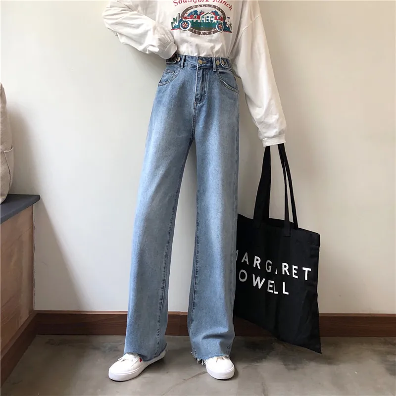 Cheap wholesale 2021 spring autumn new fashion casual Denim women Pants woman female OL  high waisted jeans AtZ458