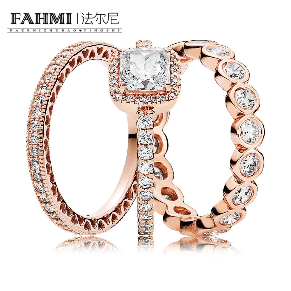 

Коллекция 2020 года, искусственное серебро 100% пробы, лаконичная тайна 180947CZ, роза, элегантное кольцо, 180963CZ, набор из розовых сердец и колец RAU0503