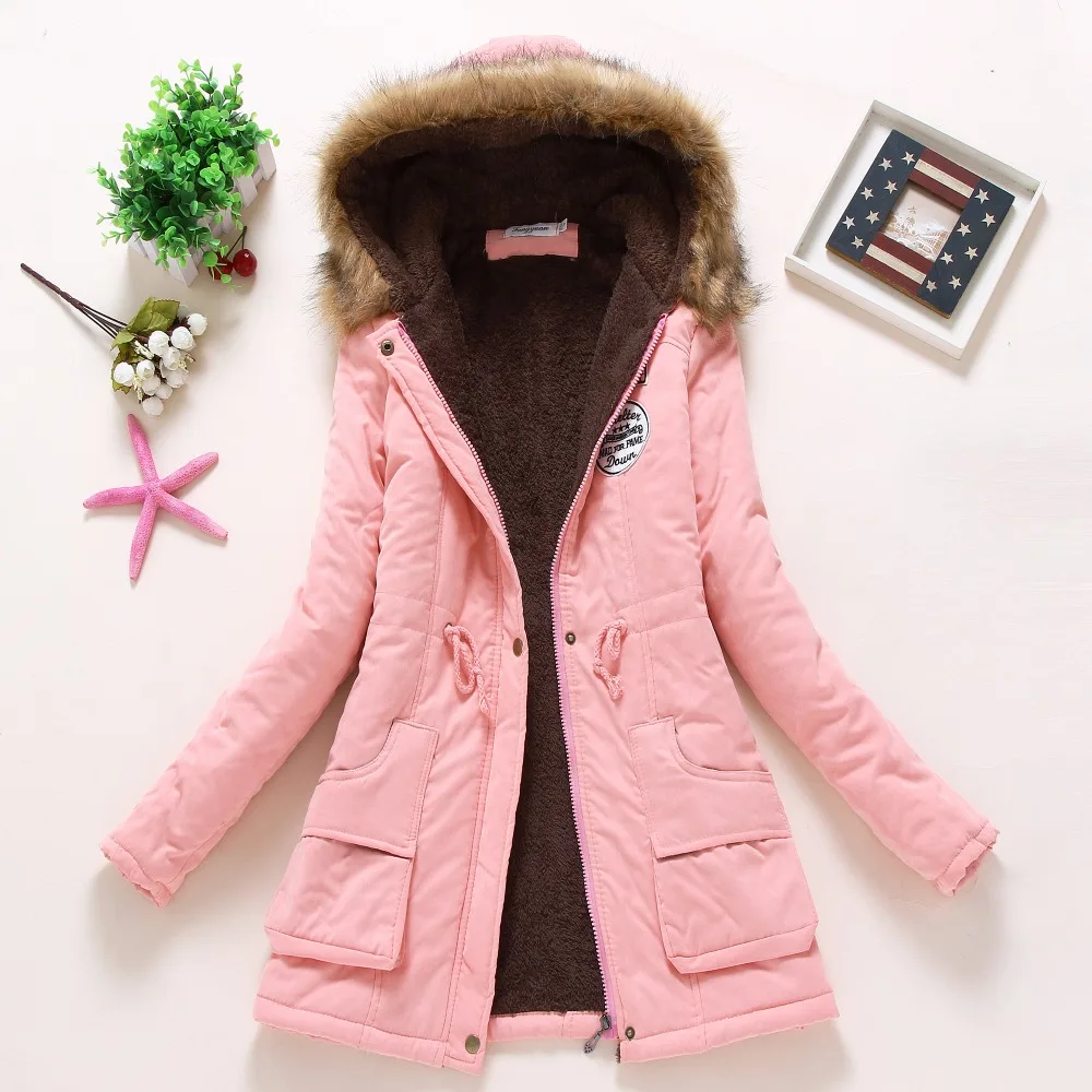 

new winter military coats women cotton wadded hooded jacket medium-long casual parka thickness plus size XXXL quilt snow outwear
