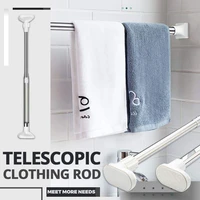 telescopic clothing rod adjustable punch free shower curtain rods and accessories extendable tension pole hanger spring rod tool