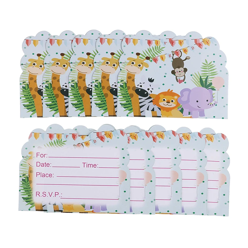 

10pcs/set theme invitations cards kids birthday wedding party invitations