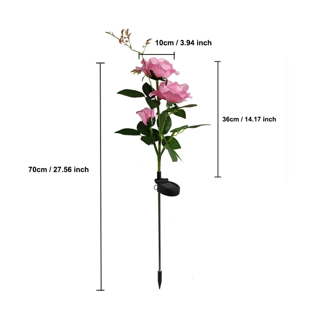 Открытый Солнечный светодиодный светильник Водонепроницаемый розы ставка лампы