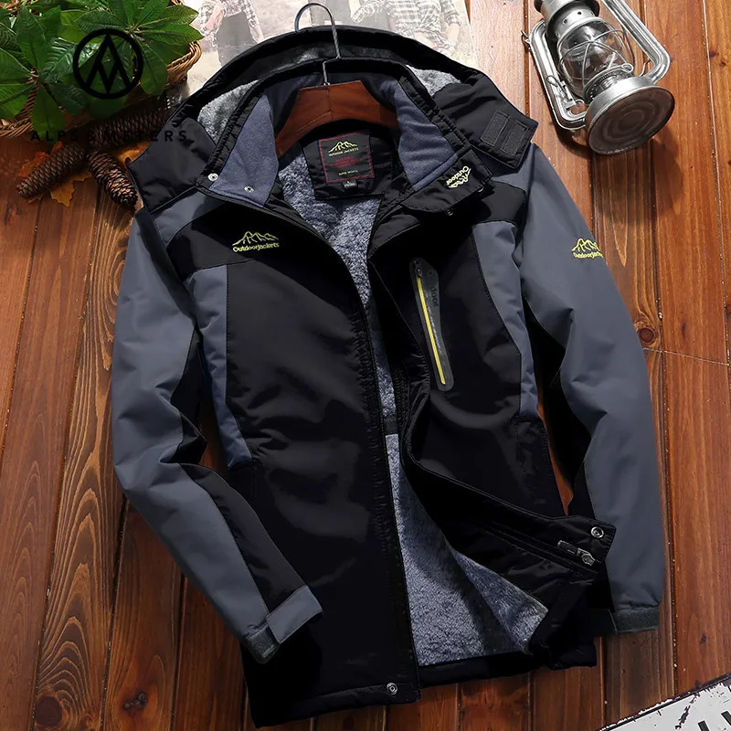 

Plus Size 7XL 8XL 9XL Winter Snow Warm Jacket Men Thick Velvet Parkas Coat Outwear Military Windproof Waterproof Fleece Jackets