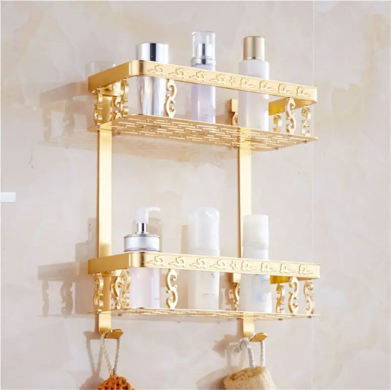 

Bathroom Shelf Antique Aluminum One Layer Bathroom Corner Shelf Bathroom Holder X4YD