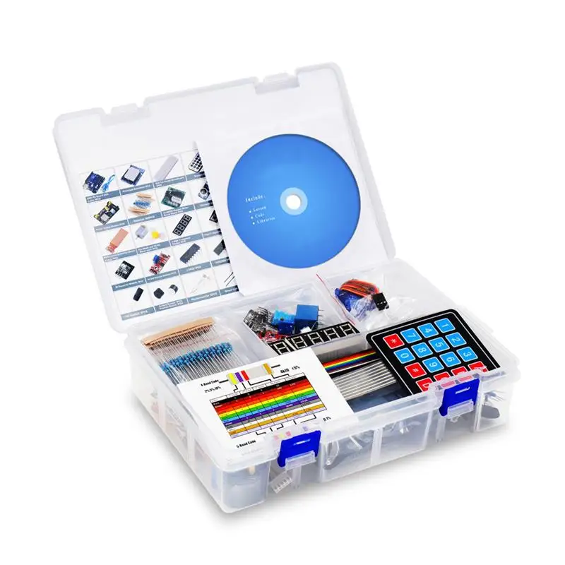 

37 in 1 120pcs Complete Starter Kit for Arduino UNO R3 with Stepper Motor Sound Sensor Cables Kit Compatible Arduino IDE