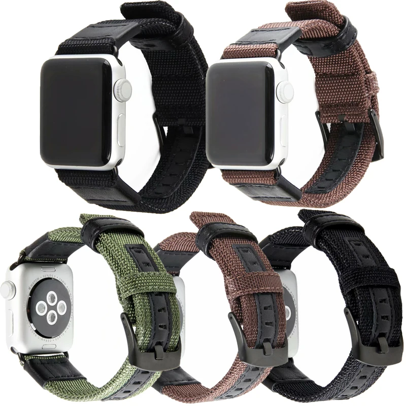 Leather sport Strap Compatible with apple watch 4 44/40mm wristband for band 42/38mm Bracelet iwatch serie 3 2 1 | Наручные часы