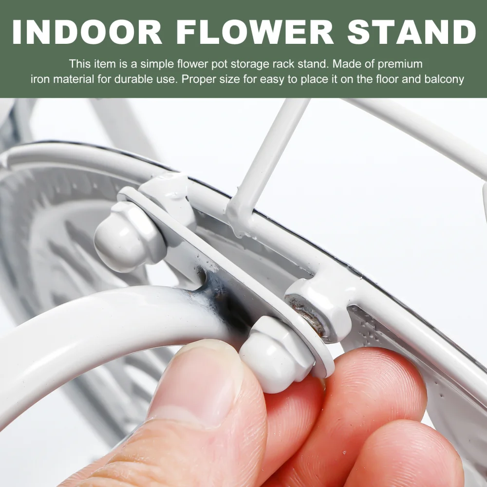 

1Pc Simple Iron Flowerpot Rack Home Single Layer Bonsai Holder Flowerpot Stand