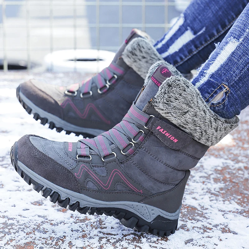 Женские ботинки зимние женская обувь теплая на меху Женская хлопковая высокие