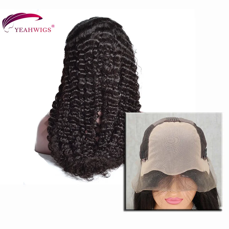 Yeahwigs 13*6 парик с крупными волнами поддельные волосы на голову 150% глубокая волна