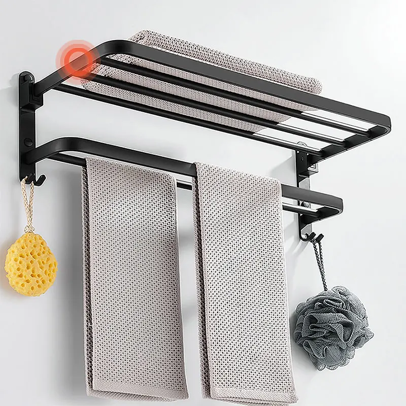 Rack Gun Gray Space Aluminum Storage Bathroom Towel Rack